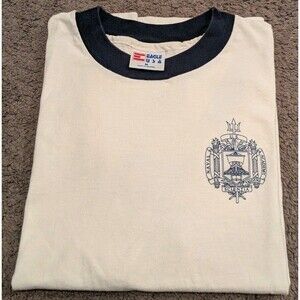 Vintage Eagle USA US Naval Academy Short Sleeve Ringer T-Shirt Made in USA Men's